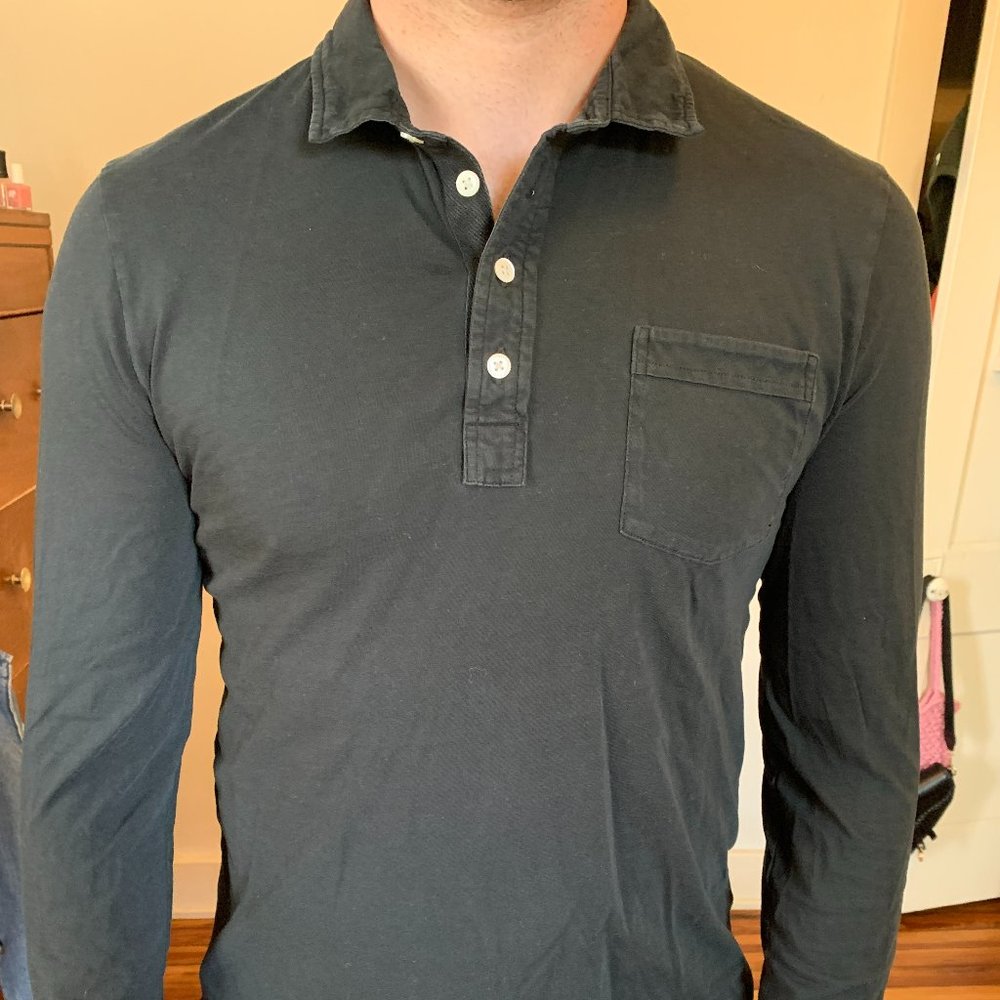 BILLY REID Long sleeve black polo